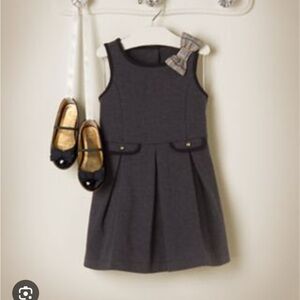 Gray Sleeveless Dress with Bow Accent vintage Janie and Jack classic size 5